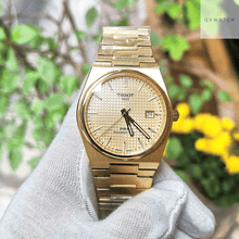 Load image into Gallery viewer, Tissot PRX Powermatic 80 Gold Dial Gold Steel Strap Watch for Men - T137.407.33.021.00