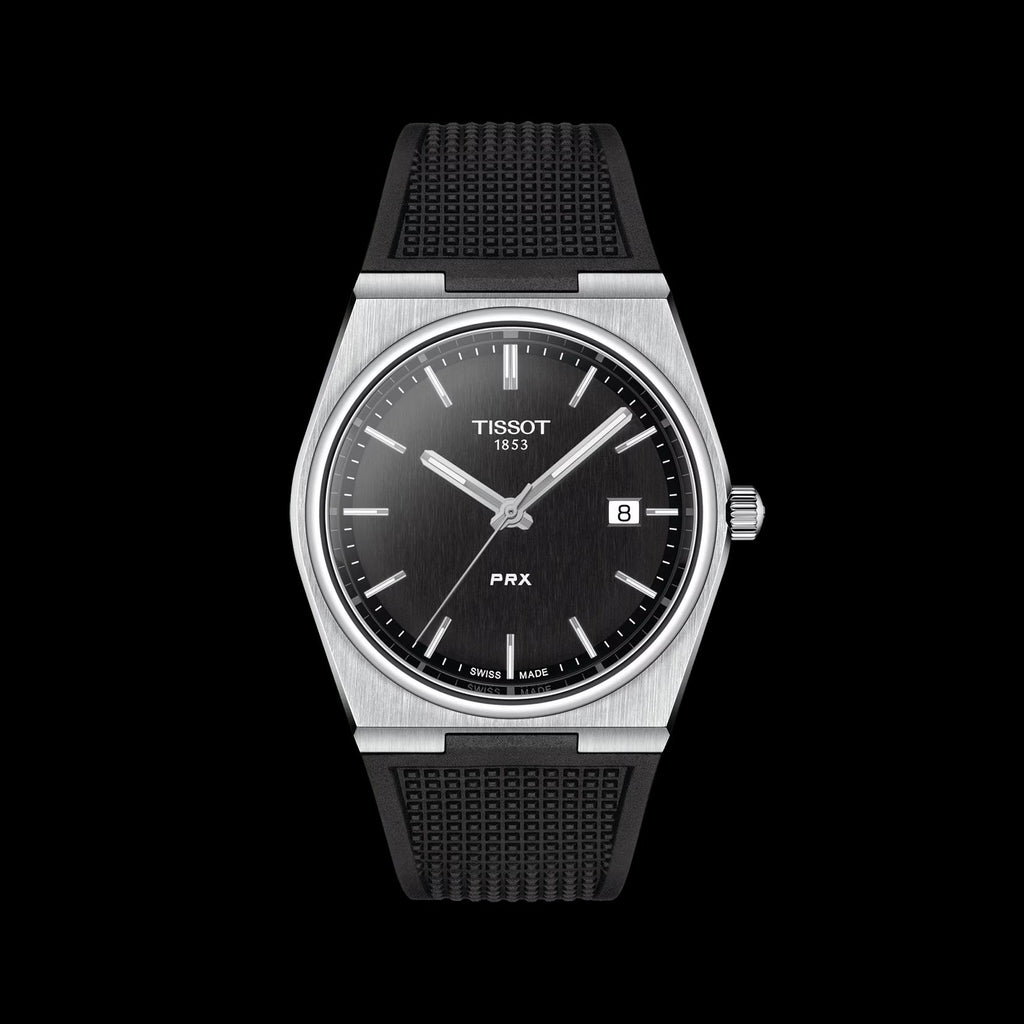 Tissot PRX Black Dial Black Rubber Strap Watch For Men - T137.410.17.051.00
