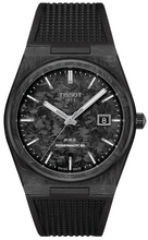 Load image into Gallery viewer, Tissot PRX Powermatic 80 Carbon Black Dial Black Rubber Strap Watch for Men - T137.907.97.201.00