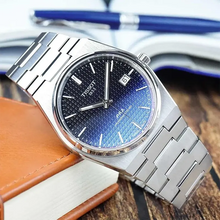 Load image into Gallery viewer, Tissot Powermatic 80 Automatic Gradient Blue Dial Silver Steel Strap Watch for Men - T137.407.11.051.01