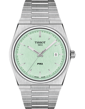 Load image into Gallery viewer, Tissot PRX Quartz Light Green Dial Silver Steel Strap Watch for Men - T137.410.11.091.01