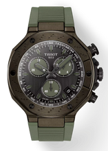 Load image into Gallery viewer, Tissot T Race Chronograph Black Dial Green Rubber Strap Watch for Men - T141.417.37.061.02