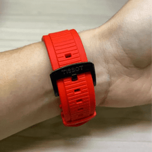 Load image into Gallery viewer, Tissot T Race Chronograph Black Dial Red Rubber Strap Watch For Men - T141.417.37.057.01