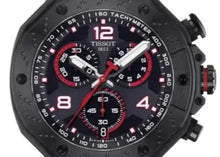 Load image into Gallery viewer, Tissot T Race Chronograph Black Dial Red Rubber Strap Watch For Men - T141.417.37.057.01