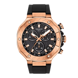 Tissot T Race Chronograph Black Dial Black Rubber Strap Watch For Men - T141.417.37.051.00