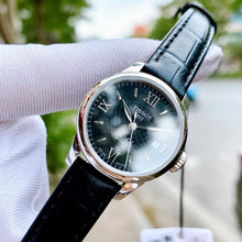 Load image into Gallery viewer, Tissot Le Locle Automatic Lady Black Dial Black Leather Strap Watch for Women - T41.1.123.57