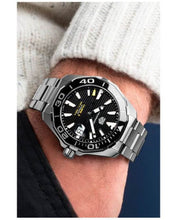 Load image into Gallery viewer, Tag Heuer Aquaracer Automatic Black Dial Silver Steel Strap Watch for Men - WAY211A.BA0928