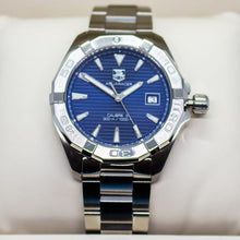 Load image into Gallery viewer, Tag Heuer Aquaracer Automatic Blue Dial Silver Steel Strap Watch for Men - WAY2112.BA0928