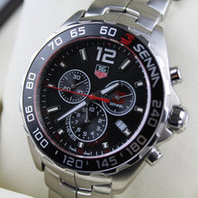 Load image into Gallery viewer, Tag Heuer Senna Chronograph Special Edition Black Dial Silver Steel Strap Watch for Men - CAZ1015.BA0883