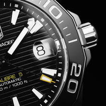 Load image into Gallery viewer, Tag Heuer Aquaracer Automatic Black Dial Silver Steel Strap Watch for Men - WAY211A.BA0928