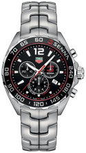 Load image into Gallery viewer, Tag Heuer Senna Chronograph Special Edition Black Dial Silver Steel Strap Watch for Men - CAZ1015.BA0883