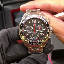 Load image into Gallery viewer, Tag Heuer Senna Chronograph Special Edition Black Dial Silver Steel Strap Watch for Men - CAZ1015.BA0883