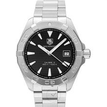 Load image into Gallery viewer, Tag Heuer Aquaracer Automatic Black Dial Silver Steel Strap Watch for Men - WAY2110.BA0928