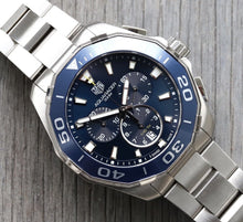 Load image into Gallery viewer, Tag Heuer Aquaracer Blue Dial SIlver Steel Strap Watch for Men - CAY111B.BA0927