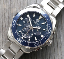 Load image into Gallery viewer, Tag Heuer Aquaracer Blue Dial SIlver Steel Strap Watch for Men - CAY111B.BA0927