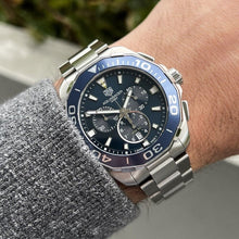 Load image into Gallery viewer, Tag Heuer Aquaracer Blue Dial SIlver Steel Strap Watch for Men - CAY111B.BA0927