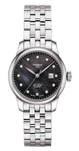 Load image into Gallery viewer, Tissot Le Locle Automatic Diamonds Mother of Pearl Black Dial Silver Steel Strap Watch For Women - T006.207.11.126.00