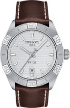 Load image into Gallery viewer, Tissot PR 100 Sport Silver Dial Brown Leather Strap Watch For Men - T101.610.16.031.00
