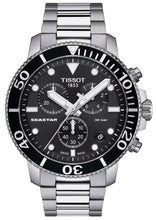 Load image into Gallery viewer, Tissot Seastar 1000 Chronograph Black Dial Silver Steel Strap Watch For Men - T120.417.11.051.00