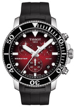 Load image into Gallery viewer, Tissot Seastar 1000 Chronograph Red Dial Black Rubber Strap Watch For Men - T120.417.17.421.00