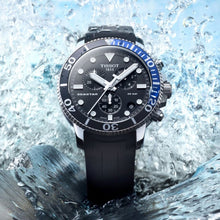 Load image into Gallery viewer, Tissot Seastar 1000 Chronograph Black Dial Black Rubber Strap Watch For Men - T120.417.17.051.02