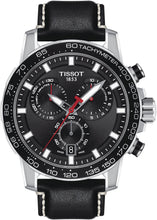 Load image into Gallery viewer, Tissot Supersport Chrono Black Dial Black Leather Strap Watch for Men - T125.617.16.051.00