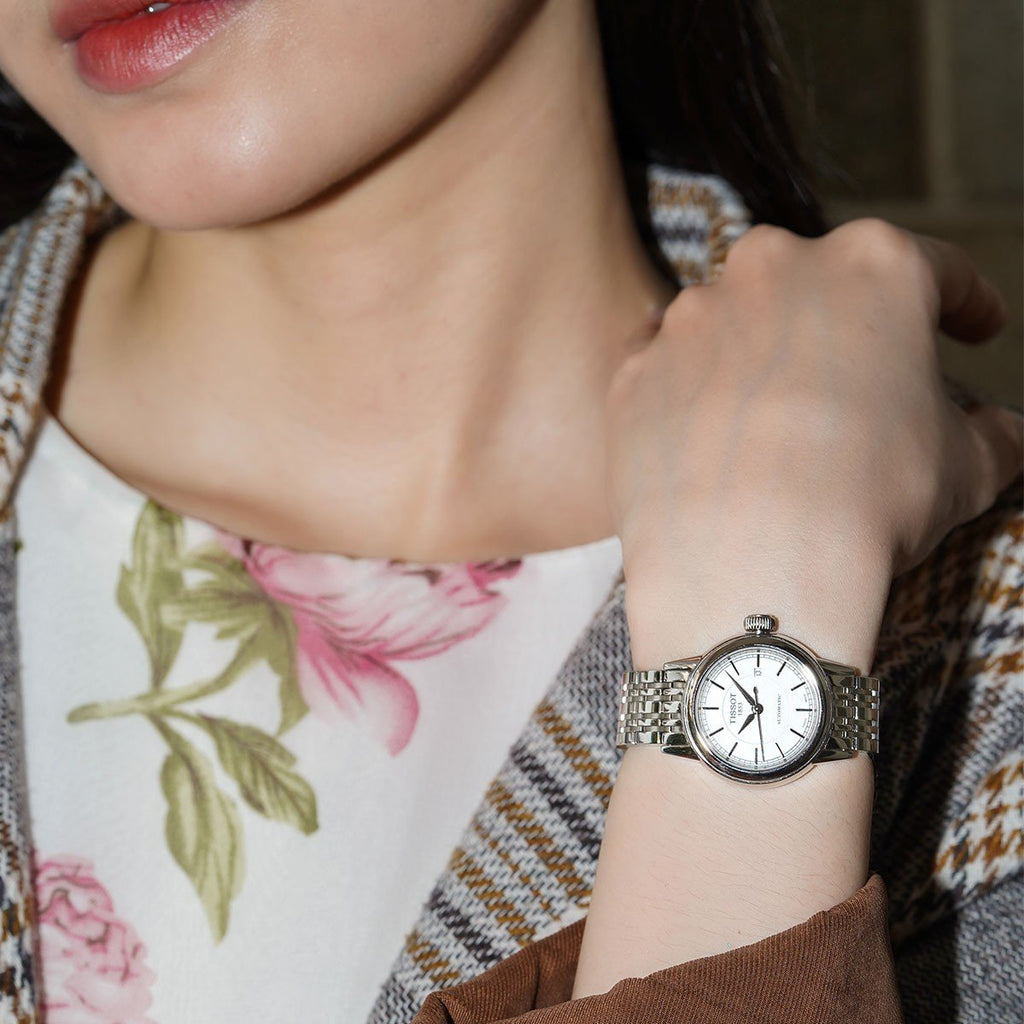 Tissot T Classic Carson Automatic White Dial Silver Steel Strap Watch For Women - T085.207.11.011.00