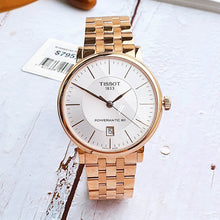 Load image into Gallery viewer, Tissot T Classic Carson Premium Automatic White Dial Rose Gold Steel Strap Watch for Men - T122.407.33.031.00