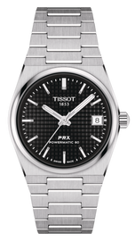 Tissot PRX Powermatic 80 Black Dial Silver Steel Strap Watch for Men - T137.207.11.051.00