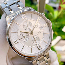 Load image into Gallery viewer, Tissot Chemin des Tourelles Automatic Chronograph White Dial Silver Steel Strap Watch for Men - T099.427.11.038.00