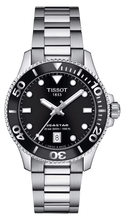Load image into Gallery viewer, Tissot Seastar 1000 Lady Black Dial Silver Steel Strap Watch for Women - T120.210.11.051.00