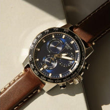 Load image into Gallery viewer, Tissot Supersport Chrono Blue Dial Brown Leather Strap Watch For Men - T125.617.16.041.00