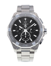 Load image into Gallery viewer, Tag Heuer Aquaracer Chronograph Black Dial Silver Steel Strap Watch for Men - CAY1110.BA0927