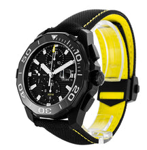Load image into Gallery viewer, Tag Heuer Aquaracer Chronograph PVD Black Dial Black Nylon Strap Watch for Men - CAY218A.FC6361