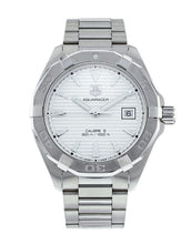 Load image into Gallery viewer, Tag Heuer Aquaracer Automatic White Dial Silver Steel Strap Watch for Men - WAY2111.BA0928