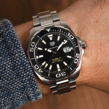 Load image into Gallery viewer, Tag Heuer Aquaracer Black Dial Silver Steel Strap Strap Watch for Men - WAY201A.BA0927