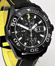 Load image into Gallery viewer, Tag Heuer Aquaracer Chronograph PVD Black Dial Black Nylon Strap Watch for Men - CAY218A.FC6361