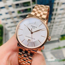 Load image into Gallery viewer, Tissot T Classic Carson Premium Automatic White Dial Rose Gold Steel Strap Watch for Men - T122.407.33.031.00