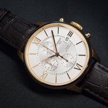 Load image into Gallery viewer, Tissot Des Tourelles Chronograph Silver Dial Brown Leather Strap Watch For Men - T099.427.36.038.00