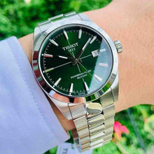 Load image into Gallery viewer, Tissot Gentleman Powermatic 80 Silicium Green Dial Silver Steel Strap Watch For Men - T127.407.11.091.01