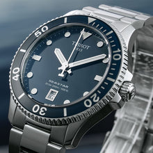 Load image into Gallery viewer, Tissot Seastar 1000 Blue Dial Silver Steel Strap Watch For Men - T120.410.11.041.00