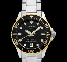 Load image into Gallery viewer, Tissot Seastar 1000 Black Dial Silver Steel Strap Watch For Men - T120.210.21.051.00