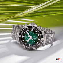 Load image into Gallery viewer, Tissot Seastar 1000 Chronograph Green Dial Silver Mesh Bracelet Watch For Men - T120.417.11.091.00