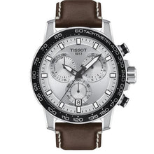 Load image into Gallery viewer, Tissot Supersport Chrono Silver Dial Brown Leather Strap Watch for Men - T125.617.16.031.00