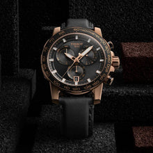 Load image into Gallery viewer, Tissot Supersport Chrono Black Dial Black Leather Strap Watch for Men - T125.617.36.051.00