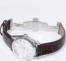 Load image into Gallery viewer, Tissot Gentleman Powermatic 80 Silicium Silver Dial Brown Leather Strap Watch For Men - T127.407.16.031.01
