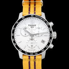 Load image into Gallery viewer, Tissot Quickster Chronograph NBA LA Lakers White Dial Yellow NATO Strap Watch for Men - T095.417.17.037.05