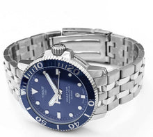 Load image into Gallery viewer, Tissot T Sport Seastar 1000 Powermatic Silicium Blue Dial Silver Steel Strap Watch For Men - T120.407.11.041.01