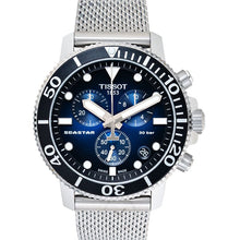 Load image into Gallery viewer, Tissot Seastar 1000 Chronograph Blue Dial Silver Mesh Bracelet Watch For Men - T120.417.11.041.02