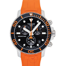 Load image into Gallery viewer, Tissot Seastar 1000 Chronograph Black Dial Orange Rubber Strap Watch For Men - T120.417.17.051.01